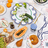 Fete Linen Embroidered Placemats in Amber/Red | Set of 4