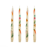 Still Life Hand-Painted Veggies Taper Candle | Set of 4
