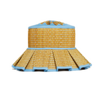 Sea Scape Island Beauty Point Hat in woven straw with golden yellow dotted pattern and blue trim detail