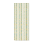 Elise Table Runner in cream fabric with elegant light blue linked chain and gold floral vertical stripes. Flat lay.