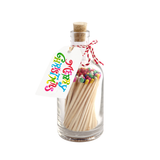 Colorful Merry Christmas Glass Bottle Safety Matches