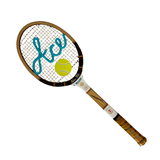 "Ace" Vintage Tad Davis Wood Tennis Racquet with Hand Knit Lettering