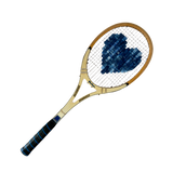 Vintage Heart Tennis Racquet