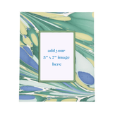 Green and Blue Hand-Marbled Large Picture Frame