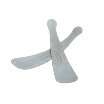 Driftwood Oak Salad Servers | Set of 2, light grey oak wood with visible grain and wavy serving ends, crossed on white.