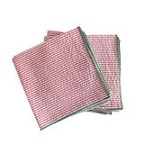 Holiday Seersucker Cocktail Napkins | Set of 4