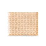 Chandler Tray in Petal, a acrylic tray with rounded corners, cream with a peach and gold wavy stylized tulip pattern.
