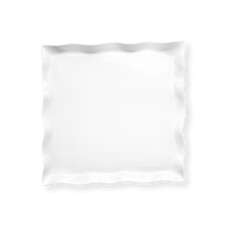 Square Flutter Platter, white ceramic square serving tray with distinctive wavy fluted edges on a white background.
