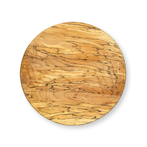 20" Spalted Maple Round Board, light brown wood with intricate black spalt lines, on a white background.