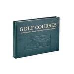 Golf Courses: Fairways of the World coffee table book in teal leather with embossed golf course design