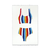 Retro Bathing Suit | Rainbow Stripes