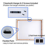 Hand Painted Navy Beaded Wood Picture Frame