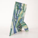 Green and Blue Hand-Marbled Large Picture Frame