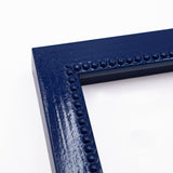 Hand Painted Navy Beaded Wood Picture Frame