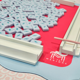 Scalloped Mahjong Mat in Blue