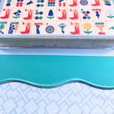 Scalloped Mahjong Mat in Blue