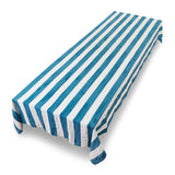 Stripe Linen Tablecloth in Sky Blue and White