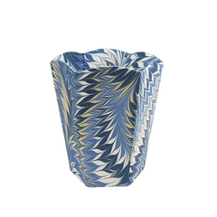 Hand Marbled Paper Collapsable Trash Bin