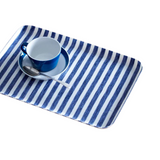 Blue & White Stripe Linen Coated Tray