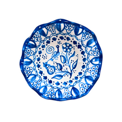 Scalloped Floral Serving Bowl