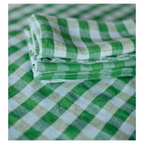 Apple Green & Powder Blue Gingham Irish Linen Tablecloth