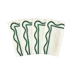 Colorblock Embroidered Linen Napkins | Set of 4