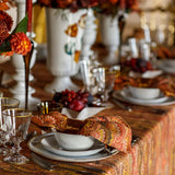 Marble Fan Linen Napkin | Rust Red, Yellow & Orange
