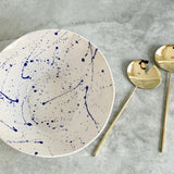 Blue Splatter Serving Bowl