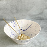 Blue Splatter Serving Bowl