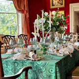 Malachite Linen Tablecloth