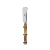 Panda Bamboo Spreader with a natural light brown bamboo handle and a shiny silver stainless steel blade, on a white background.