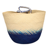 Woven Colorful Floor Basket in Shades of Blue