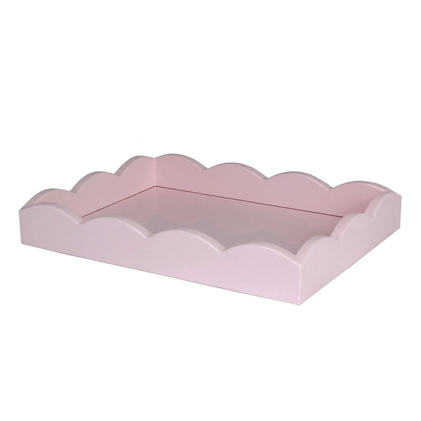 Pale Pink Lacquered Scalloped Tray