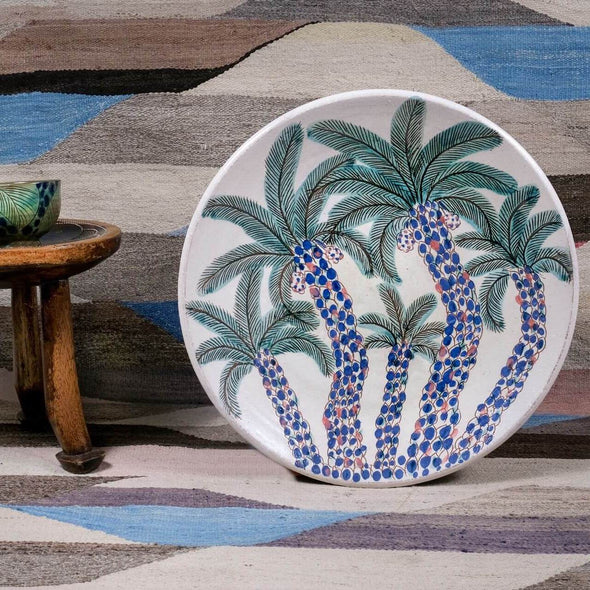 Two Webster, home decor, palm tree, palm tree platter, Egypt, table setting