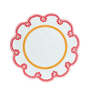Fete Linen Embroidered Placemats in Amber/Red, set of 4