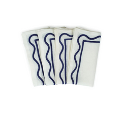 Colorblock Embroidered Linen Napkins | Set of 4