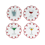 Fete Embroidered Linen Coasters | Set of 4