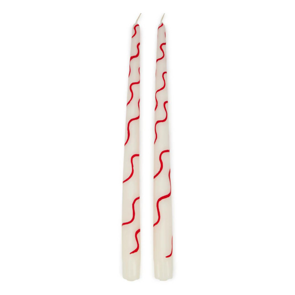 Hand-Painted Taper Candles, set of 2