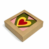 Heart Cork-Backed Coasters, set of 6