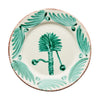 green and white, palm tree design, two webster, spanish plates, kitchenware, home decor