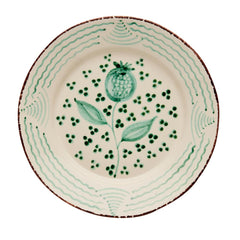 Spanish plates, green and white, poppy waves, two webster, kitfchenware