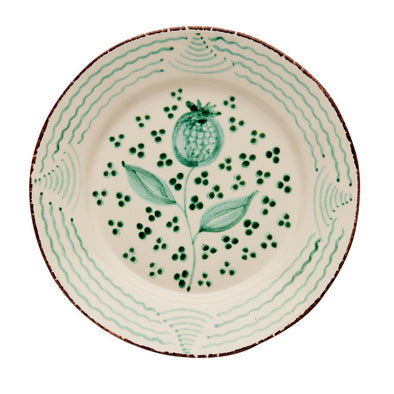 Spanish plates, green and white, poppy waves, two webster, kitfchenware