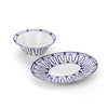 serving bowl and plate set, two webster, made in greece, blue and white design, kitchenware